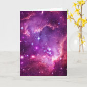 紫の着色された小さなマゼラン雲 カード (黄色い花)