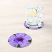 紫の矮性メキシコのペチュニア ラウンドペーパーコースター (インサイチュ)