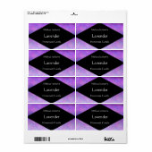 紫の石鹸またはロウソクの色合い ラベル (フルシート)