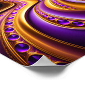 紫の砂漠に沈む夕日 ポスター (角)