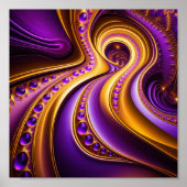 紫の砂漠に沈む夕日 ポスター (正面)