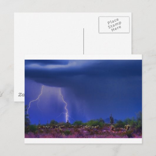 紫の砂漠嵐 ポストカード (正面/裏面)