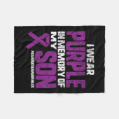 紫の私の息子のオーバードーズ認識度リブ フリースブランケット (正面(横))