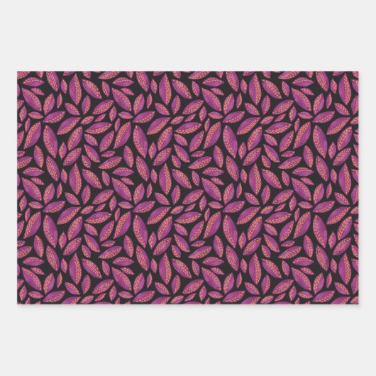 紫の秋の紅葉 ラッピングペーパーシート (正面2)