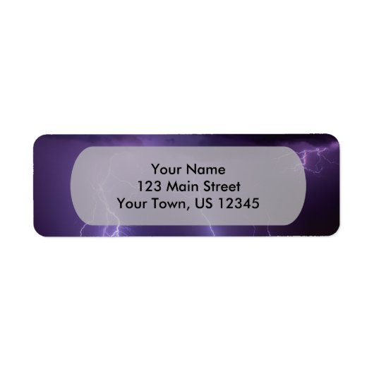 紫の稲妻で夜の砂漠の雷雨 ラベル (正面)