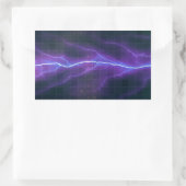 紫の稲妻電力の背景 長方形シール (バッグ)