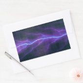 紫の稲妻電力の背景 長方形シール (封筒)