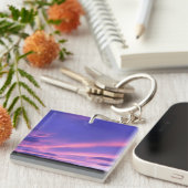 紫の空の夕日 キーホルダー (正面右)