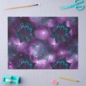紫の空デコパージュの緑と紫のマンダラ 薄葉紙 (クラフト)
