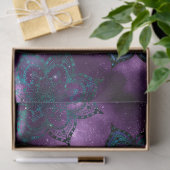 紫の空デコパージュの緑と紫のマンダラ 薄葉紙 (ギフト)