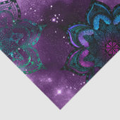 紫の空デコパージュの緑と紫のマンダラ 薄葉紙 (詳細)