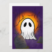 紫の空 オレンジの月 墓地のゴースト 招待状 (正面/裏面)