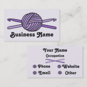 紫の糸玉とかぎ針（紫の背） 名刺 (正面/裏面)