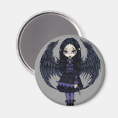 「紫の紙ハート」マグネット マグネット (正面/裏面)