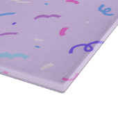 紫の紙吹雪パターン カッティングボード (角)