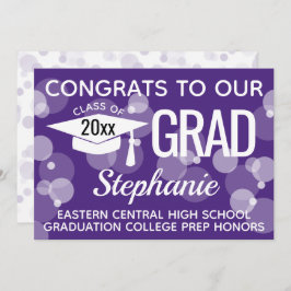 紫の紙吹雪モダン《写真》ぼけ味バブル卒業 招待状