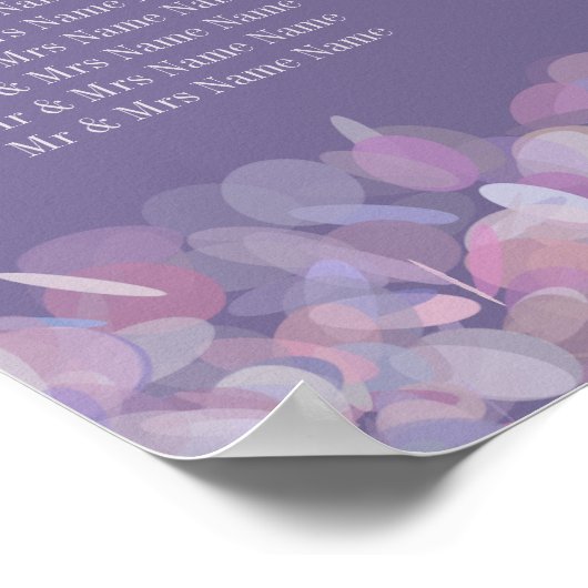 紫の紙吹雪 |の結婚座席表16表 ポスター (角)