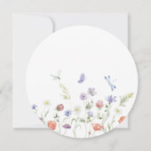 紫の素朴な野生の花 招待状 (裏面)