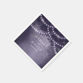 紫の素朴ツリー文字列ラ結婚イト スタンダードカクテルナプキン (角)