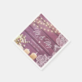 紫の素朴木の糸が灯る スタンダードカクテルナプキン (角)