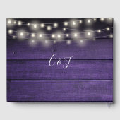 紫の素朴木弦ライトスクリプ結婚ト ゲストブック (裏面)