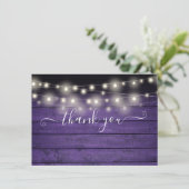 紫の素朴木弦ライトスクリプ結婚ト サンキューカード (スタンド正面)