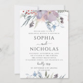 紫の素朴薄紫ガーデンフローラリハーサル 招待状 (正面)