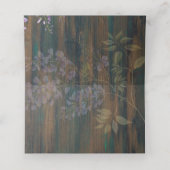 紫の素朴藤のレースライトウッド結婚 プレイスカード (内部開封)