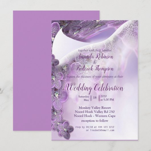 紫の紫のランの色合い (正面/裏面)