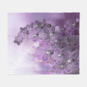 紫の紫のランの色合い フリースブランケット (正面(横))