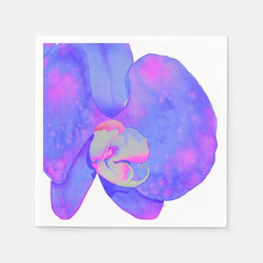 紫の紫のラン スタンダードカクテルナプキン (正面)