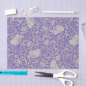 紫の紫の地に銀色の桃 薄葉紙 (クラフト)