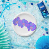 紫の紫の水色のラン絵画ズ ペーパープレート (パーティー)