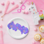 紫の紫の水色のラン絵画ズ ペーパープレート (パーティー)