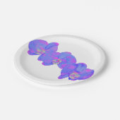 紫の紫の水色のラン絵画ズ ペーパープレート (アングル)