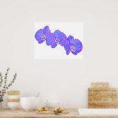 紫の紫の水色のラン絵画ズ ポスター (キッチン)