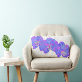 紫の紫の水色のラン絵画ズ ランバークッション (椅子)
