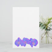 紫の紫の水色のラン絵画ズ 便箋 (スタンド正面)
