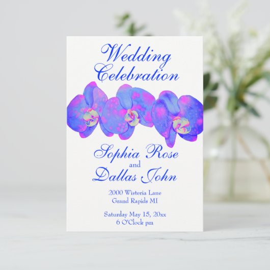 紫の紫の水色のラン絵画ズ 招待状 (スタンド正面)