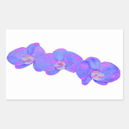 紫の紫の水色のラン絵画ズ 長方形シール