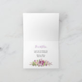 紫の紫の薄紫は私の花嫁のカードになる 招待状 (内部)