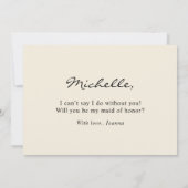 紫の紫の金ゴールドが私のメイド・オブ・オーナー（花嫁付き添い人）になる 招待状 (裏面)