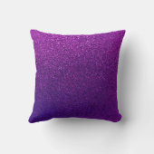 紫の紫フェイク紫のグリッター背景の輝き クッション (裏面)