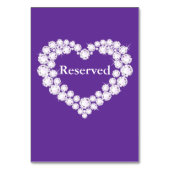 紫の結婚ダイヤモンドハート表 テーブルナンバー (裏面)