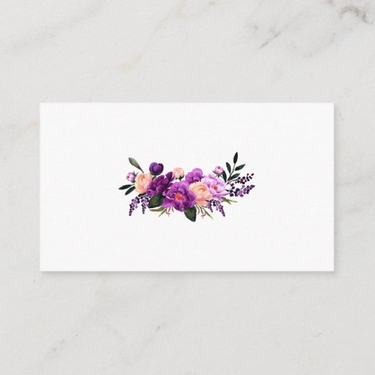 紫の結婚フローラ写真Webサイト挿入カード エンクロージャーカード (裏面)