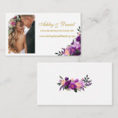 紫の結婚フローラ写真Webサイト挿入カード エンクロージャーカード (正面/裏面)