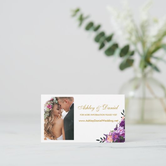 紫の結婚フローラ写真Webサイト挿入カードP エンクロージャーカード (スタンド正面)