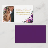 紫の結婚フローラ写真Webサイト挿入カードP エンクロージャーカード (正面/裏面)