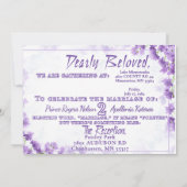 紫の結婚式招待状 - 愛する人へ 招待状 (裏面)