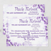 紫の結婚式招待状 - 愛する人へ 招待状 (正面/裏面)